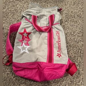 American Girl Doll Pink and Gray Star backpack
